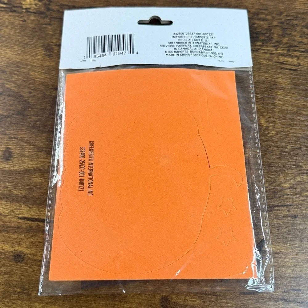 NWT Halloween Ghost Foam Craft Kit with Orange and Black